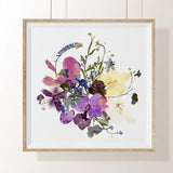 Floral print Botanical print Orchid picture Pressed flower art Dried flowers decor Herbarium artwork Plant art Dining room wall art leaves