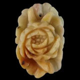 BF05109# Hand Carved Peony Flower  Multi-color Amazonite Pendant Bead Gemstone
