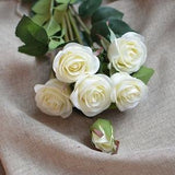 6 Heads Small Roses, Real Touch Roses, Ivory Roses Spray Stems, DIY Florals | Wedding/Home Decoration | Gifts, DIY Bouquets/Centerpieces