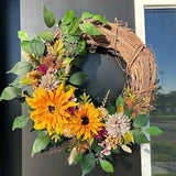 Autumn Fall Wreath | Fall Harvest Wreath for Front Door | Floral Decor