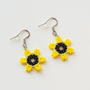 Sunflower Beaded Earrings