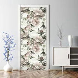 Light Peony Floral Mural Pastel Pale Peonies Pattern Self Adhesive Door Decal