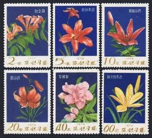 Korea 1230-1235, MNH. Michel 1275-1280. Wild flowering plants, 1974. Lilies.