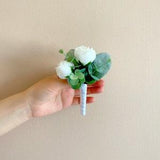 Grooms Boutonni????re ,lambs ear peony boutonniere, Faux peony Boutonniere, Groom Bestmen Boutonniere ,Groom wedding accessories