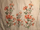 NEW 60??? x 52??? Orange Carnation Flowers On Beige Tapestry Wall Decor w/Clips
