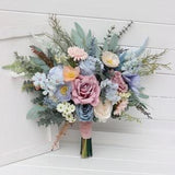 Summer wedding Colorful bouquet Dusty blue Dusty pink  bouquet Bridal bouquet Wildflowers bouquet Bridesmaid bouquet Wildflowers bouquet