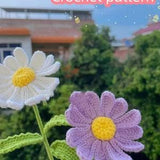Crochet pattern Daisy Crochet flower Pattern photo tutorial - Crochet Plant Pattern - for Decor, Bouquets