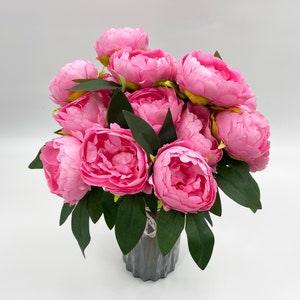 dark pink/light pink peony flower artificial flower fake wedding bouquet  floral centerpiece peony flower wedding flower home event decor