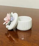 Vintage Small Porcelain Carnation Flower Trinket Box