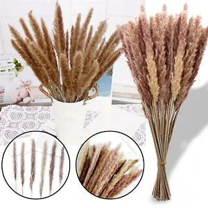 60Pcs Artificial Natural Dried Pampas Grass Flower Bunch Wedding Bouquet Decor