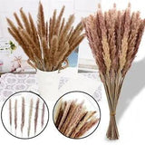 60Pcs Artificial Natural Dried Pampas Grass Flower Bunch Wedding Bouquet Decor