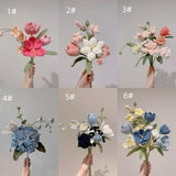Personalized crochet bouquet,customized crochet bouquet Crochet Flowers Bouquet Handmade, Finished Product,Rose,Lily for Anniversary