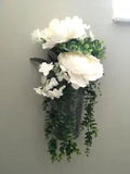 Silk Flower Arrangement  Wall Hanging Metal Basket Pier 1 Imports Floral Decor