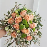 Radiant Bridal Bouquet, Rose, Peony, Elegant Silk Floral Bridal Bouquets, Organic Style Wedding flowers, Bridesmaid, Boutonnieres, Corsage