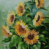 Sunflower Bouquet Painting - Vibrant Oil Impressionism on Canvas - 12x16 Floral Art for Home Decoration by OlyaARTStudio