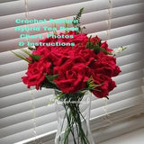 Crochet Hybrid tea rose Pattern, crochet rose pattern