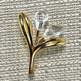 Swarovski Crystal Memories Calla Lily Flower Gold Tone Lapel Pin Brooch Signed