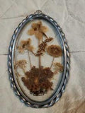 Lasting Impressions Real Pressed Flowers in Glass Oval Metal Frame Suncatcher 6???