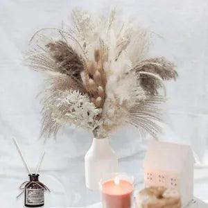 Natural Dried Fluffy Pampas Grass Bouquet Set Boho Bunny Tail Wheat Home Decor
