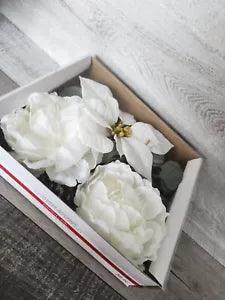 Floral Accents White Poinsetta Peony DIY Decor Wreaths 36 Pcs - Ashland Sealed
