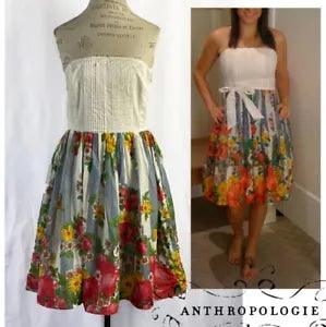 Anthropologie Carnation Lily Lily Rose Flower Stand Dress With Pockets