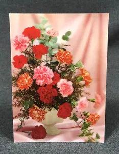 Colorful Carnation Flowers Lenticular 3D Motion TOPPAN Kowa Print Display NOS