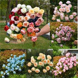 Artificial 7 Heads Peony Silk Flowers Paeonia Bridal Wedding Bouquet Home Decor