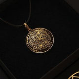 Pendant seed of life with gold 24 kt, pendant sacred geometry, pendant gold, pendant handmade