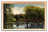 NEW LISTINGLily Pond at Honor Heights Muskogee Oklahoma OK Linen Postcard J19