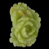 BF03012# Hand Carved Peony Flower Green Aventurine Pendant Bead Gemstone