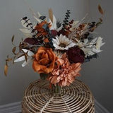 Boho Wedding Flowers, Fall Wedding Bridal Bouquet, Terracotta Wedding Bouquet, Cream Flowers, Rust Flowers, Burnt Orange, Artificial Flower