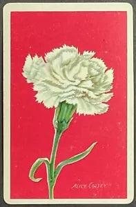 Flower Carnation Vintage Single Swap Playing Card Blank Back