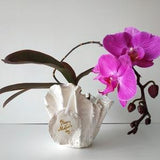 Personalized orchid planter. Mom orchid planter. Modern white vase.