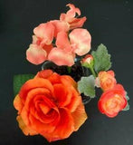 3 Assorted Orange Flower pens, orchid, rose, mini-ranunculus-- Gift Under $10