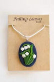 Lily of the Valley Pendant, Hand Made Polymer Clay Jewelry