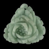 BF05126# Hand Carved Peony Flower   Amazonite Pendant Bead Gemstone