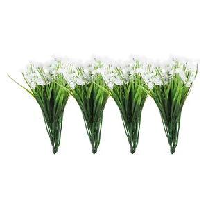 Artificial Flower Heads, Plastic Mini Peony Hydrangea White Faux Flowers 12Pcs