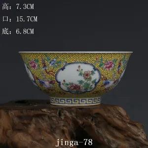 6.2" Chinese Porcelain qing dynasty kangxi mark colour enamels peony flower Bowl
