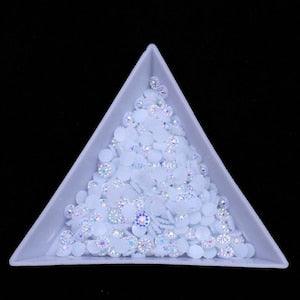 Sunflower-White AB Jelly-Flatback Resin Rhinestones-Non Hotfix-4mm-5mm-6mm-500/1000/3000pcs