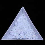 Sunflower-White AB Jelly-Flatback Resin Rhinestones-Non Hotfix-4mm-5mm-6mm-500/1000/3000pcs