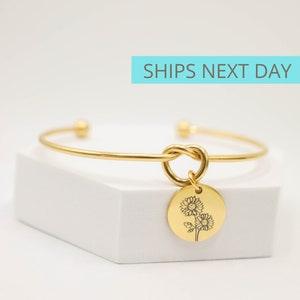 Personalized Sunflower bracelet, flower bracelet, sunflower charm, floral pendant, custom flower bracelet, sunflower jewelry, flower jewelry