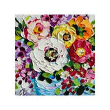Rose floral original oil painting wall art, flowers impasto artwork