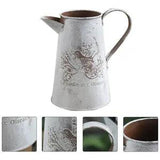 2 Pcs Iron Dried Flower Bucket Milk Pitcher Vase Vintage Jug Balcony Container
