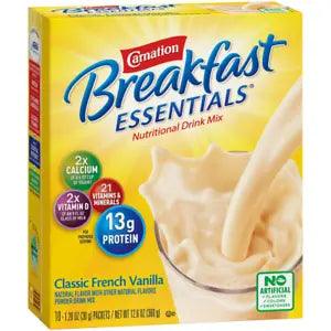 Carnation Breakfast Essentials Powder Drinks Mix Classic French Vanilla 6Pck Box