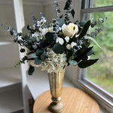 Bridal Bouquet, white rose and eucalyptus  bouquet, White boho bouquet/ Wedding Bouquet