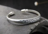 B25 Bangle Flower Peony 999 Fine Silver