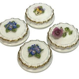 Vintage Coalport Porcelain Floral Trinket Boxes; Small Floral Lidded Bouquets Pill Box; Fine Bone China; Handcrafted in England; Mid Century