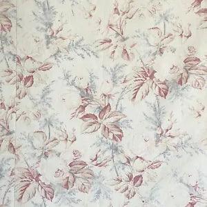Vintage French Carnation Fabric multidirectional pink and yellow flowered fabri