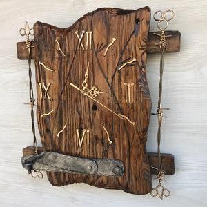 Wall clock, Clock with metal, Unique clock, Modern clock, Anniversary gift, Personalized gift, Handmade gift, Designer clocks, Home decor