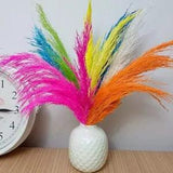 Mixed Small Pampas Grass, Dried Flowers, Vivid Colors, 17 Inches, 10 Stems,